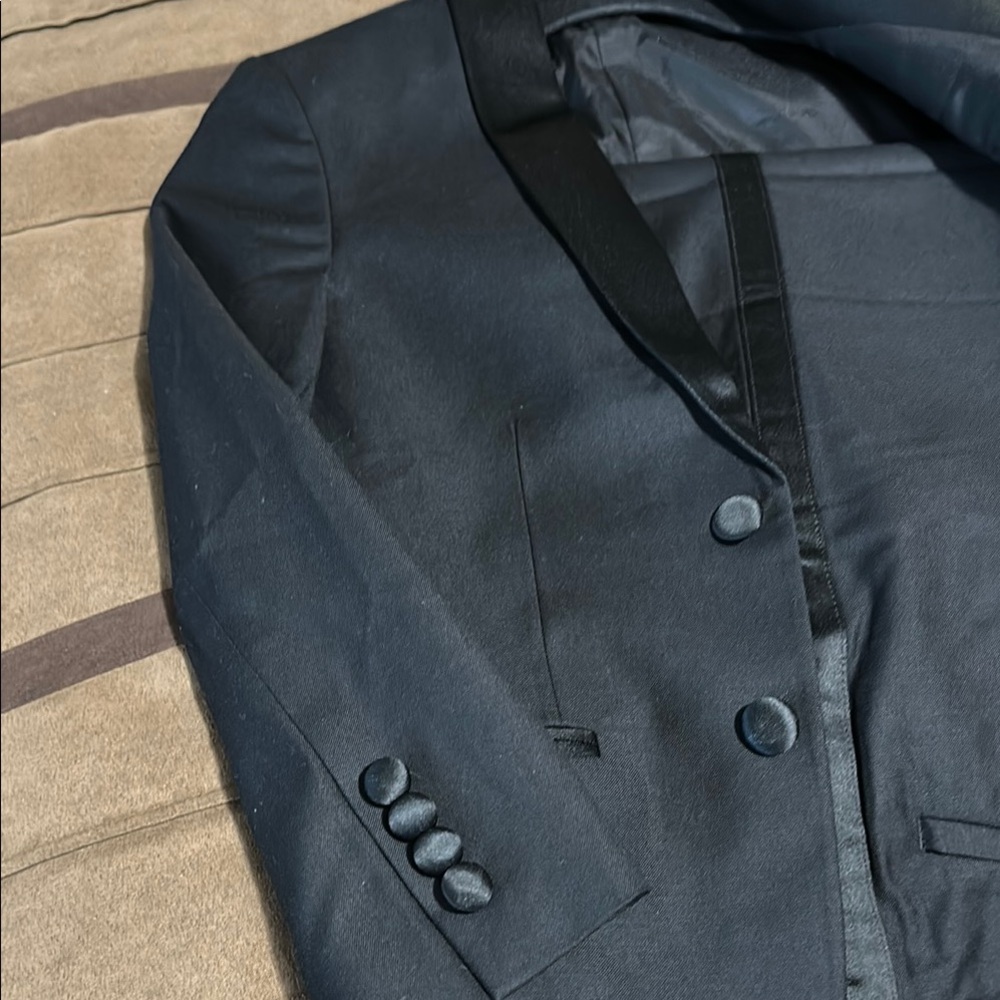 Black Tuxedo with Notched Lapel and Smooth Finish